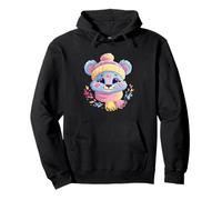 Cute Alien Fantasy Character Portrait Graphic Blue Pink Pullover Hoodie