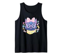 Cute Alien Fantasy Character Portrait Graphic Blue Pink Tank Top