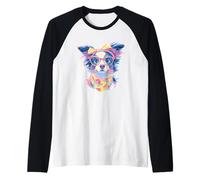 Cute Alien Fantasy Character Portrait Graphic Orange Pink Raglan Baseball Tee