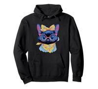 Cute Alien Girl Fantasy Character Portrait Graphic Blue Pullover Hoodie