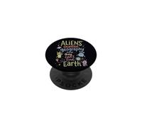 Cute Alien Humor Space Geography Teacher PopSockets Adhesive PopGrip