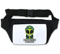 Cute Alien I Don't Believe in Humans Waist Bag Fanny Pack White