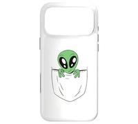 Cute Alien in a Fake Pocket Funny Aliens Outer Space Meme Case for iPhone 17 Pro Max