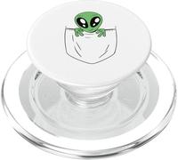 Cute Alien in a Fake Pocket Funny Aliens Outer Space Meme PopSockets PopGrip for MagSafe