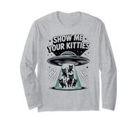 Cute Alien Show ME Your Kitties Cat Lover Owner Animal Mom Long Sleeve T-Shirt