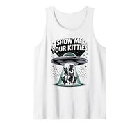 Cute Alien Show ME Your Kitties Cat Lover Owner Animal Mom Tank Top