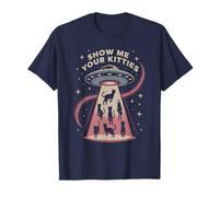 Cute Alien Show ME Your Kitties I Love Cat Brainrot Believe T-Shirt