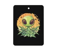 Cute Aliens And Weeds 1Pcs Car Air Freshener Automotive Aromatherapy Tablets Hanging Scented Cards for Room Bathroom Square