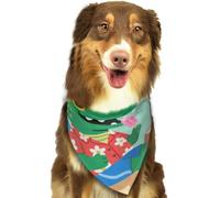 Cute Alligator Dog Bandanas Adjustable Kerchief Triangle Bibs Scarf Washable Soft Pet Bandanas for Medium Large Puppy Cats Pet Costume Accessories Decoration