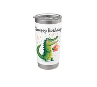 Cute Alligator Snappy Birthday Celebration Gift Stainless Steel Insulated Tumbler