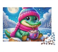 Cute Alligator Winter Scene 1000 Piece Jigsaw Puzzle for Adults 38x26cm/1000pcs