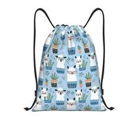 Cute Alpaca Cactus (2) Print Unisex Swimming Bags Foldable Pe Bag Durable String Backpack For Football Travel Holidays Picnic