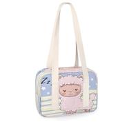 Cute Alpaca Cartoon Small Sports Duffel Bags Alpaca Pink Mini Gym Bag Lightweight Casual Tote Travel Sports Organizer Bag for Kids Girls Boys Women Men