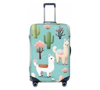 Cute Alpaca Llama Animal Cactus Luggage Cover Elastic Suitcase Protector Ftis 25-28 Inch Suitcase Cover for Luggage