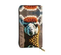 Cute Alpaca Llama Print Leather Long Clutch Wallet â€“ Fashionable Personalized Wallet, Multiple Card Slots, Gift Ready, Black, One Size