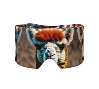 Cute Alpaca Llama Print Sleep Eye and Ear Muffs Mask - Adjustable Yoga Travel Headband, Keep Warm Shading Comfortable Aid