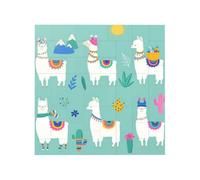 Cute Alpaca Llama Printed Square Jigsaw Puzzle 12.8x12.8 CM, Puzzle Challenging Game for Adults Gifts, Family Fun Decorative Wall Decor