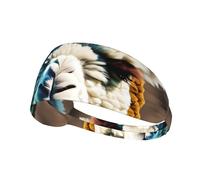 Cute Alpaca Llama Sports Headband For Men Women Tennis Sweat Band For Workout Sports Headbands Elastic For Running