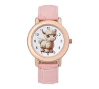 Cute Alpaca Llama Women's Wrist Watch Fashion Alloy Quartz Watch with Strap Easy to Read