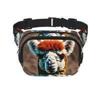 Cute Alpaca Llama Zipper Fanny Pack, Crossbody Bags with Adjustable Strap for Jogging, Cycling