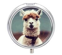 Cute Alpaca Pill Box, 3 Compartment Small Pill Case Waterproof Travel Pill Organizer for Pocket Or Purse Portable Mini Medicine Tablet Vitamin Holder Pill Case