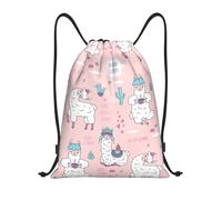 Cute Alpaca Pink Gym Bag String Backpack Unisex Waterproof Cinch Sack Pack Für Storage Organization Travel 36X42Cm