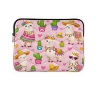 Cute Alpaca Pink Quilted Notebook Sleeve