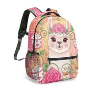 Cute Alpaca Rainbow Cloud 16 Inch Full Print Backpack Kids School Bag Whimsical Designer Travel Bookbag for Girls (09)