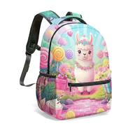 Cute Alpaca Rainbow Cloud 16 Inch Full Print Backpack Kids School Bag Whimsical Designer Travel Bookbag for Girls (08)