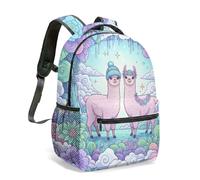 Cute Alpaca Rainbow Cloud 16 Inch Full Print Backpack Kids School Bag Whimsical Designer Travel Bookbag for Girls (02)