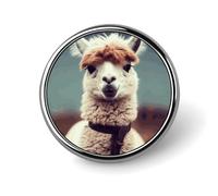 Cute Alpaca Round Badge Cute Brooch Hats Jackets Decor Personalized Lapel Pin Clothing Jewelry Accessories for Wedding Party Gift