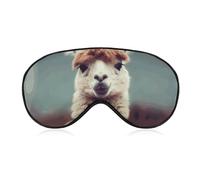 Cute Alpaca Sleep Mask for Women Men Side Sleeper Eye Cover with Adjustable Strap Soft Breathable Blackout Mask Slip-Free Deep Sleeping Travel Essentials