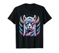 Cute Alpaca with Sunglasses Animal Art Graphic Funny Llama T-Shirt