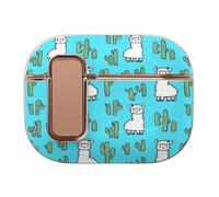 Cute Alpacas Cactus Llamas Hard Shell Case Skin Accessories Cover with Secure Lock Clip Compatible with AirPods Pro 2