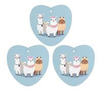 Cute Alpacas Car Air Freshener, 3 Pcs Love form Hanging Air Freshener Cards, Long Lasting Fragrance Scented Cards for Car, Home, Office Black-style