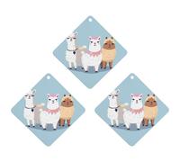 Cute Alpacas Car Air Freshener, 3 Pcs Rhombus Hanging Air Freshener Cards, Long Lasting Fragrance Scented Cards for Car, Home, Office Gray-style