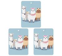 Cute Alpacas Car Air Freshener, 3 Pcs Square Hanging Air Freshener Cards, Long Lasting Fragrance Scented Cards for Car, Home, Office White-style