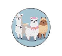 Cute Alpacas Fridge Sticker Funny Fridge Magnets Novelty Round Fridge Magnets Reusable for Whiteboard, Locker, Kitchen, Office- Strong Decor Magnetic Stickers