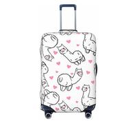 cute alpacas lama hearts white Travel Luggage Covers - Elasticity Suitcase Covers Protector for Luggage 18-32 Inch