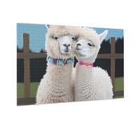 Cute Alpacas Printed Picture Puzzle 1000 Pieces,Personalised Jigsaw Puzzle,Wooden Jigsaw Puzzles For Adults And Kids,Fun Jigsaw Puzzles As A Xmas Gift Or Decorative Collection.
