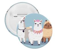 Cute Alpacas Tinplate Badge Personalized Round Brooch Large Craft Button Suitable for Teachers, Nurses, Doctors, Staff, Party Gift Accessories, 1Pcs, Plastic, plastics