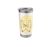 Cute Alphabet W Chick Gingham Pattern Design Stainless Steel Insulated Tumbler