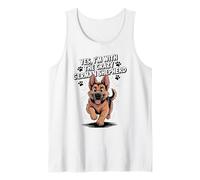 Cute Alsatian GSD Dog Yes I'm with The Crazy German Shepherd Tank Top