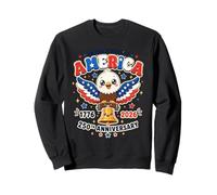 Cute America 250th Birthday Kawaii Eagle Bird 1776 2026 Kids Sweatshirt
