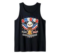 Cute America 250th Birthday Kawaii Eagle Bird 1776 2026 Kids Tank Top