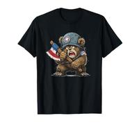 Cute America Bear with USA Axe T-Shirt