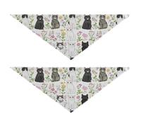 Cute American Curl Cats White Dog Bandanas Snap Button Soft Dog Scarf Cute Pet Holiday Set for Dogs Cats M