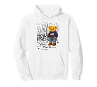 Cute American Teddy Bear Sketch Drawing, New York Teddy Bear Pullover Hoodie