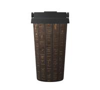 Cute Ancient Egyptian Hieroglyph, Insulated Coffee Mug â€“ 17oz Double Wall Vacuum Stainless Steel Tumbler Cup with Leak-Proof Lid & Handle, Fashion Portable Travel Thermos Mug for Cold & Hot Drinks