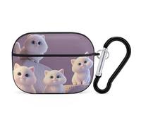 Cute and Adorable Cat AirPod Pro Case, Anti Scratch Hard PC Cover with Keychain, AirPod Pro 2nd/1st Case Accessories for Women Men, Black-Style